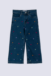 Girl's Emboridered Denim Pant